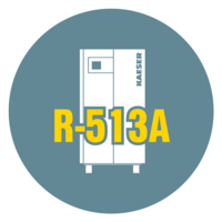 Kaeser Kompressoren gebruikt het koeldroger R-513A in haar koeldrogers.